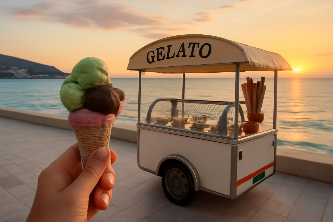 Gelato in Albania, reflecting strong Italian culinary influence