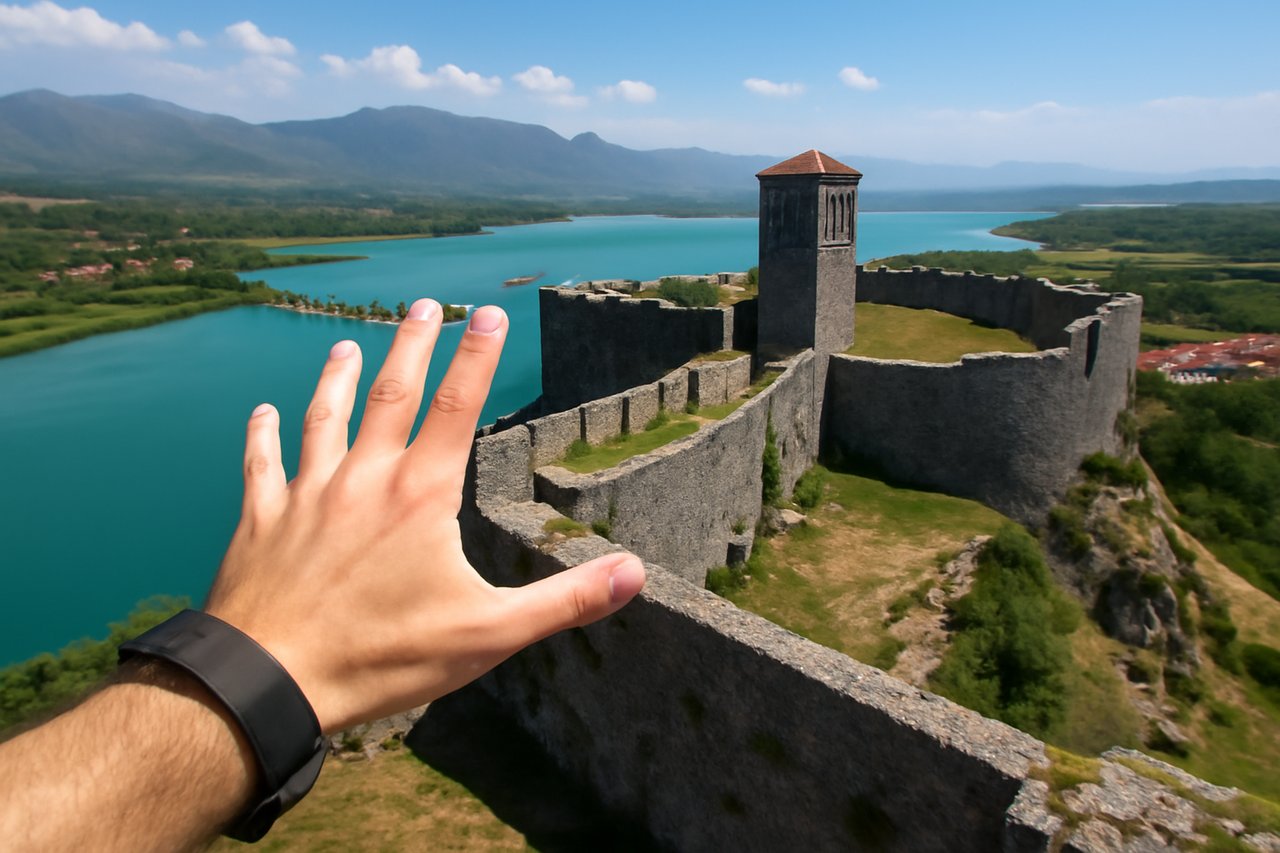 Rozafa Castle above Shkodër, in northern Albania