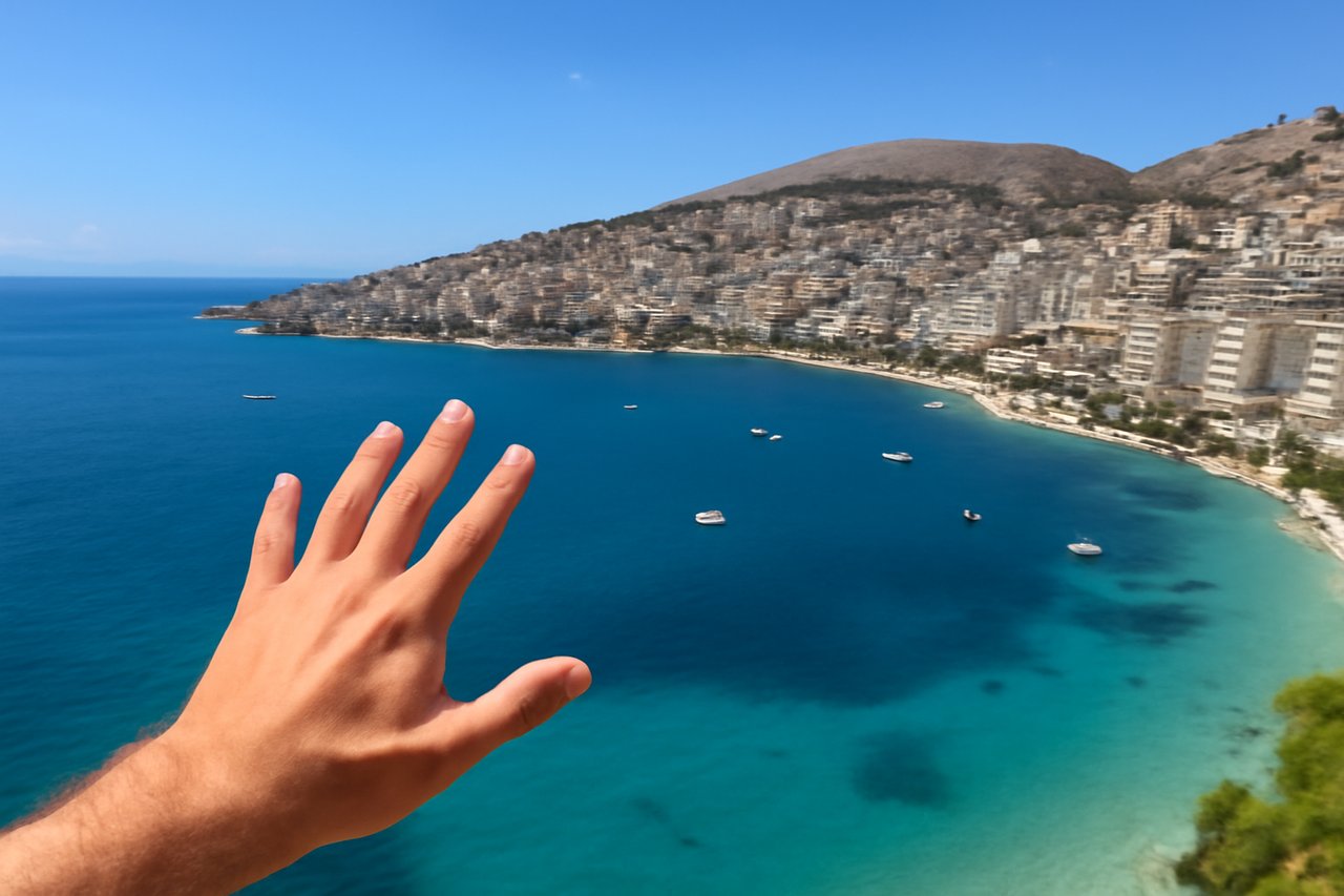 Sarandë's bay on Albania's Ionian coast