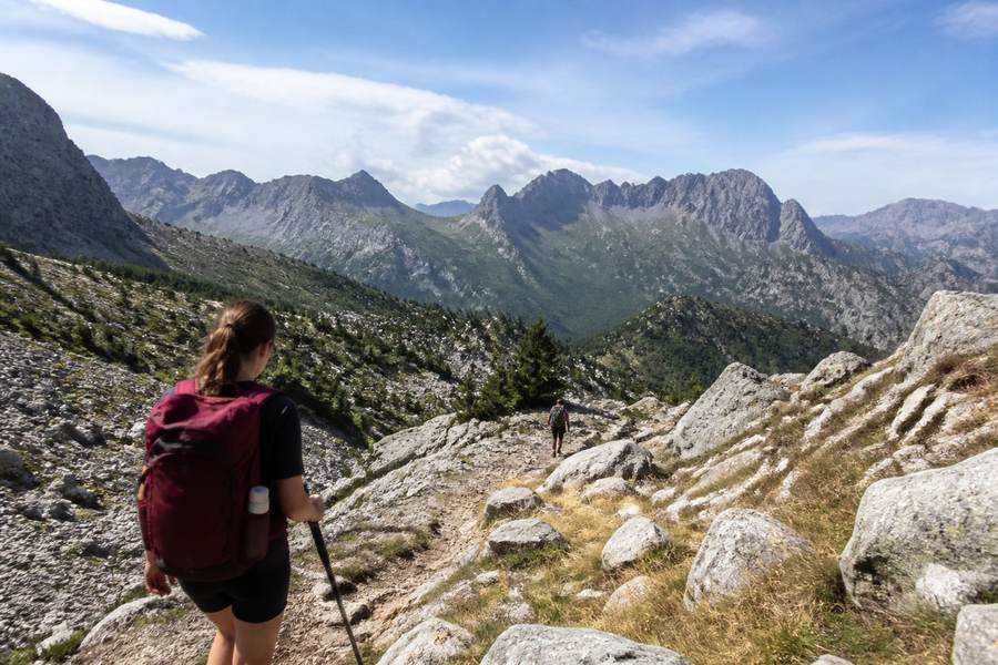 The Valbona Pass trail in the Albanian Alps