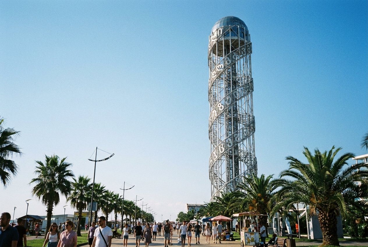 The Alphabet Tower in Batumi, Georgia