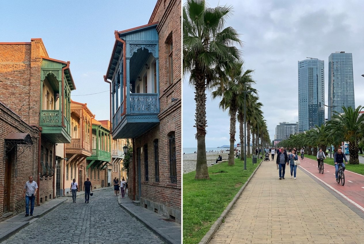 Comparing Tbilisi and Batumi, Georgia