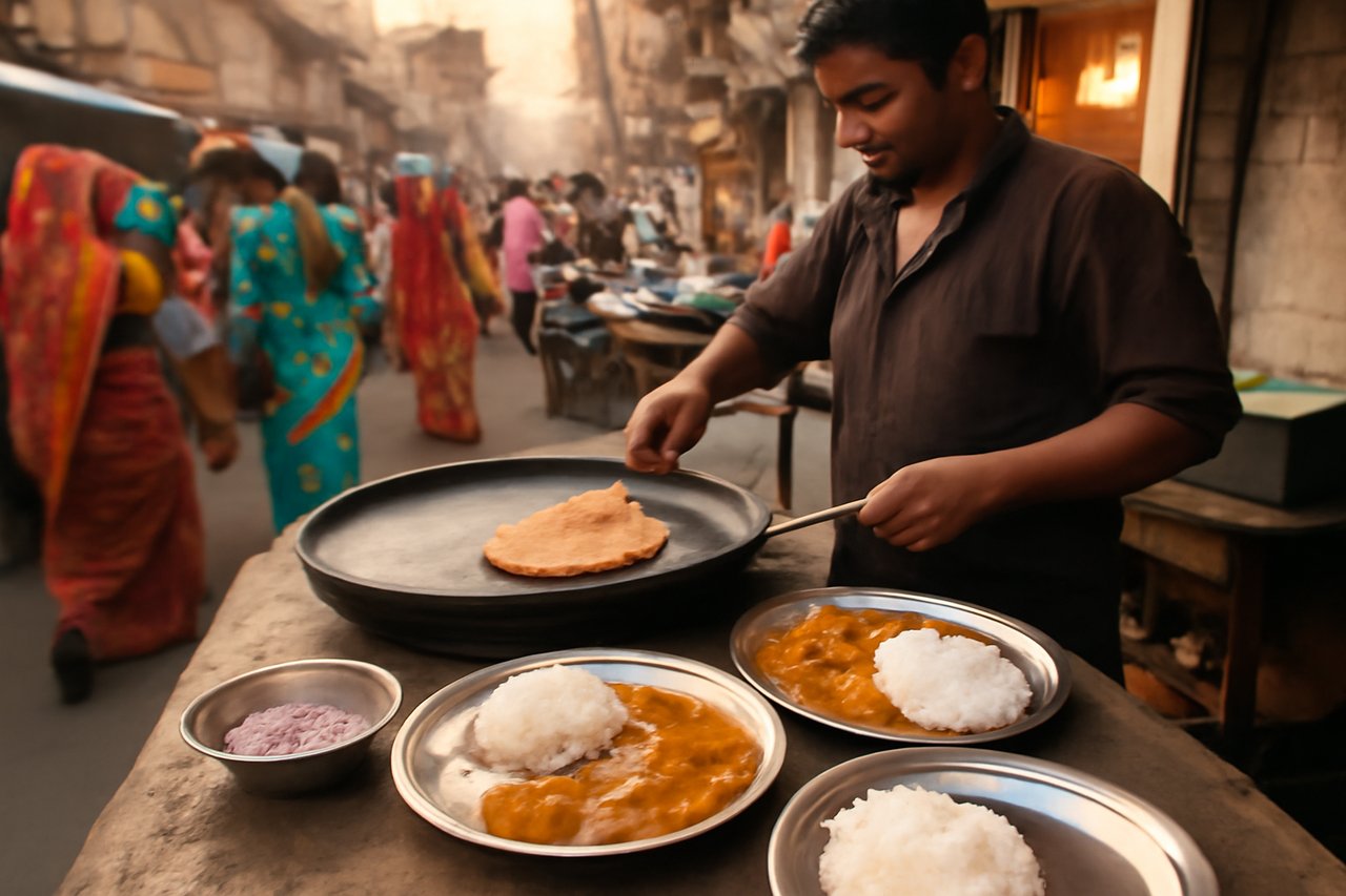 Street food stall in Delhi