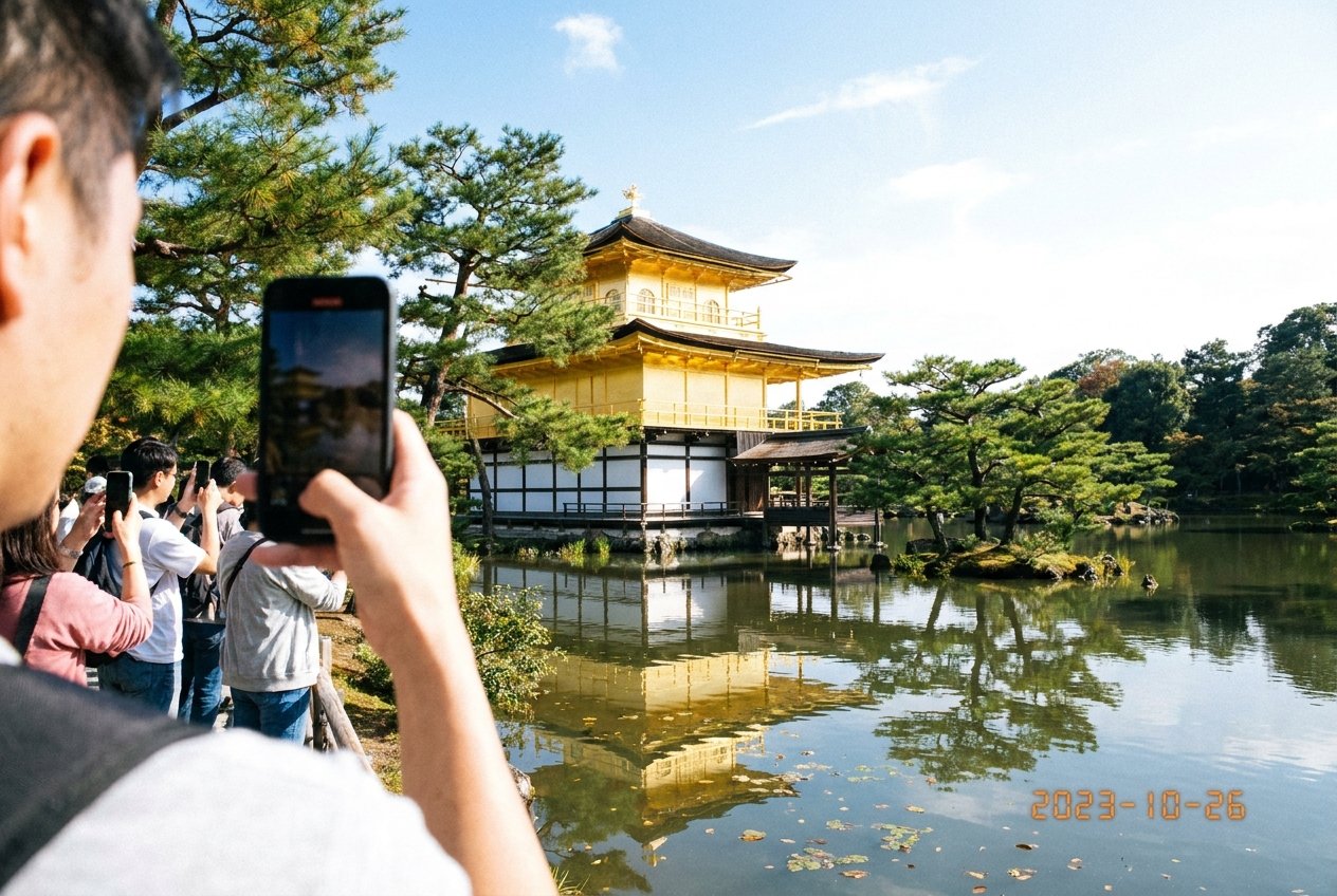 Kinkaku-ji temple in Kyoto covered in gold leaf