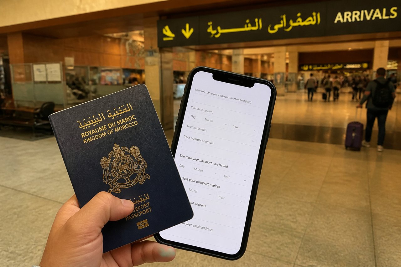 Morocco arrival entry stamp