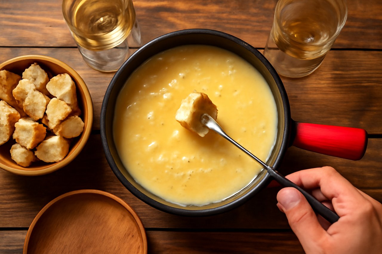 Swiss cheese fondue